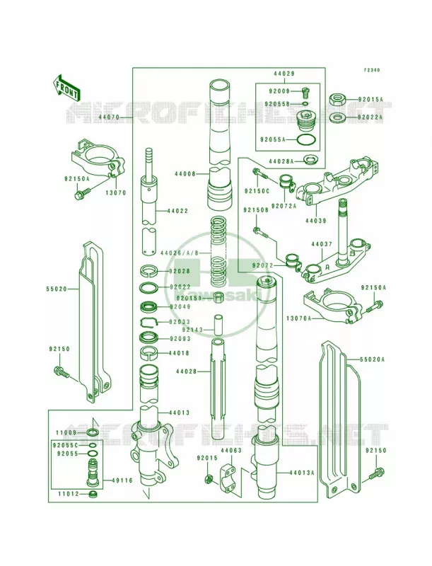 Front Fork Kawasaki MOTOS 650 1995 KLX650R  KLX650-A3