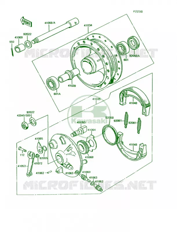 Front Hub Kawasaki MOTOS 100 1994 KE100  KE100-B13