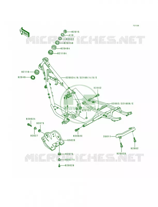 Frame Kawasaki MOTOS 250 1994 KLR250  KL250-D11