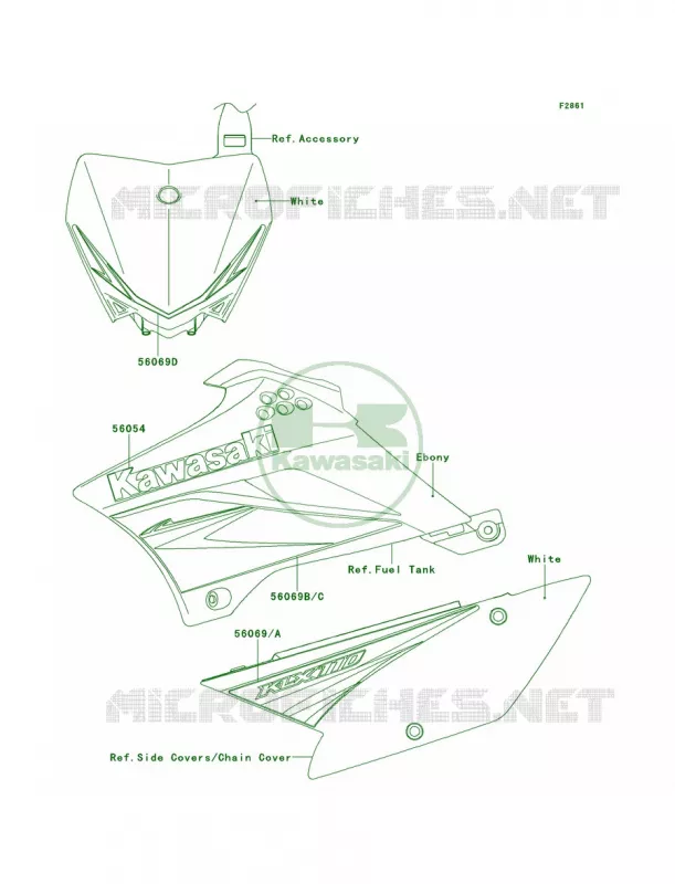 DecalsCAF Kawasaki MOTOS 110 2010 KLX110  KLX110CAF