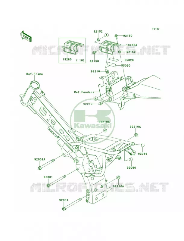 Engine Mount Kawasaki MOTOS 110 2010 KLX110  KLX110CAF