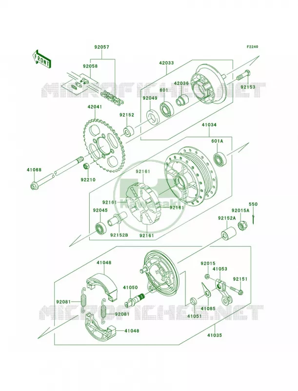 Rear Hub Kawasaki MOTOS 110 2010 KLX110  KLX110CAF
