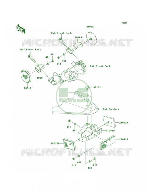 ReflectorsCN Kawasaki MOTOS 110 2010 KLX110  KLX110CAF