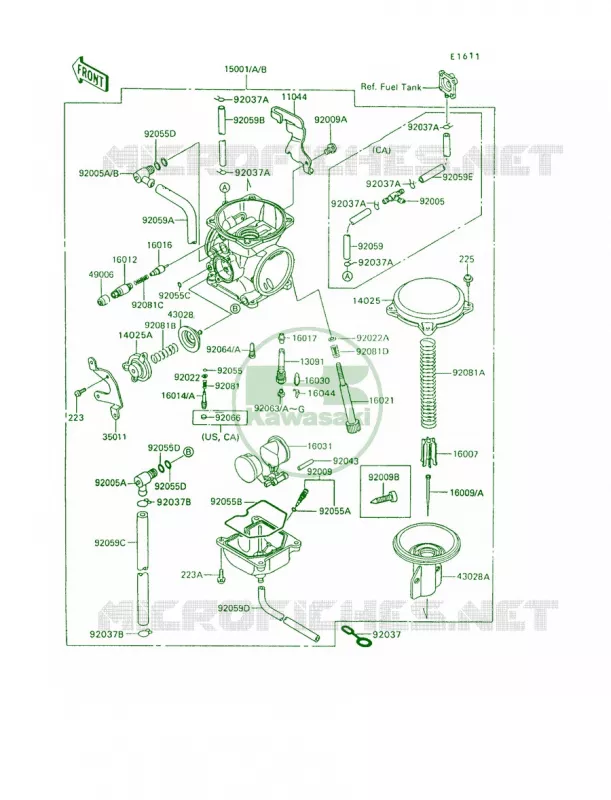 Carburetor Kawasaki MOTOS 650 1994 KLR650  KL650-A8