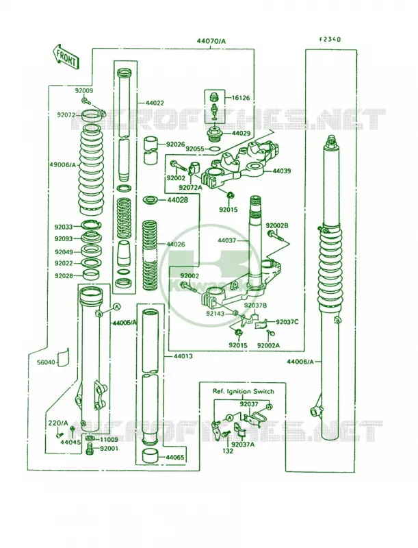 Front Fork Kawasaki MOTOS 650 1994 KLR650  KL650-A8