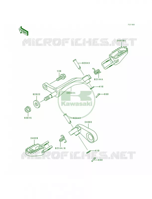 Footrests Kawasaki MOTOS 650 1994 KLX650R  KLX650-A2