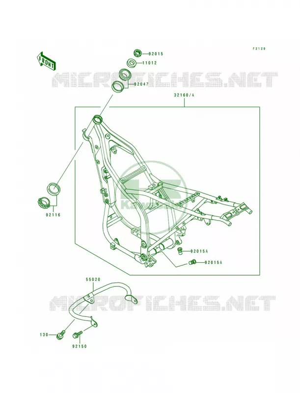 Frame Kawasaki MOTOS 650 1994 KLX650R  KLX650-A2