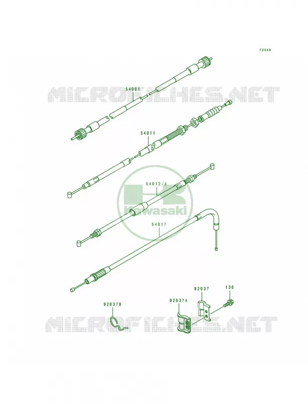 Cables Kawasaki MOTOS 250 1993 KLR250  KL250-D10
