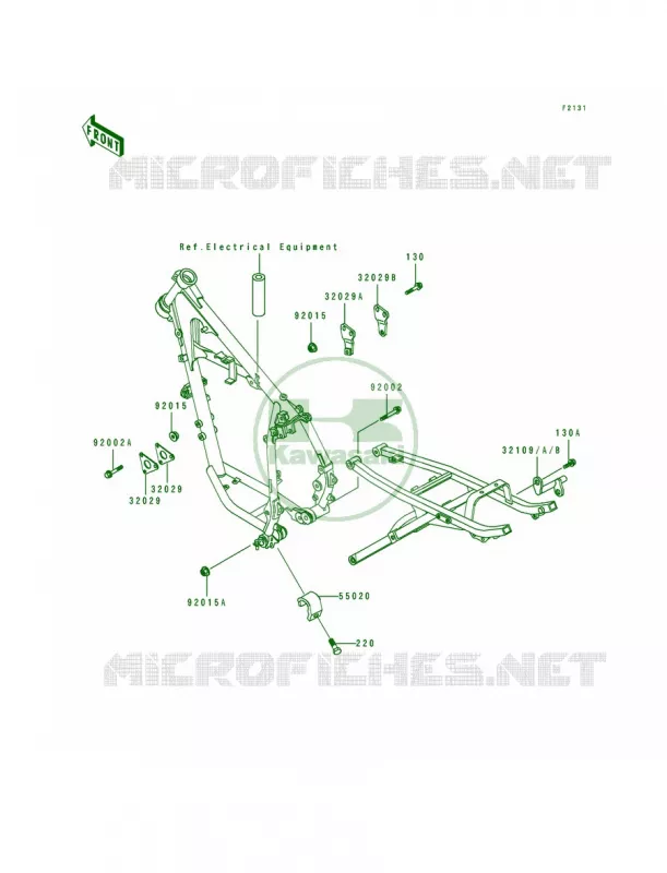 Frame Fittings Kawasaki MOTOS 250 1993 KLR250  KL250-D10