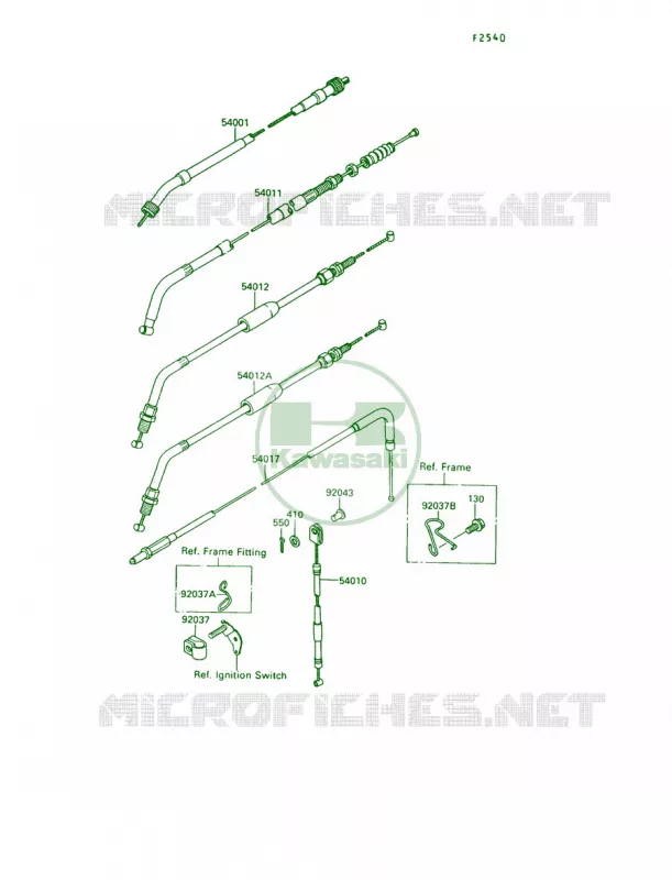 Cables Kawasaki MOTOS 650 1993 KLR650  KL650-A7