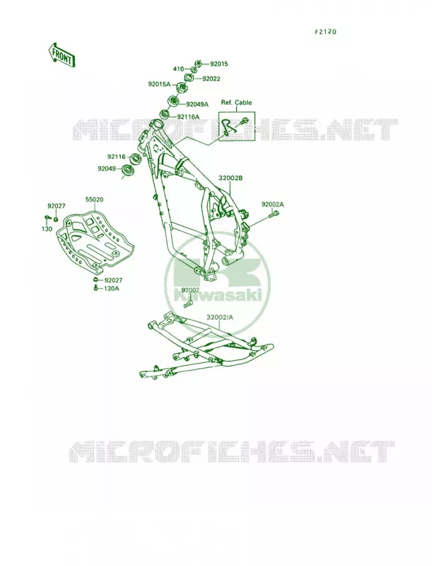 Frame Kawasaki MOTOS 650 1993 KLR650  KL650-A7