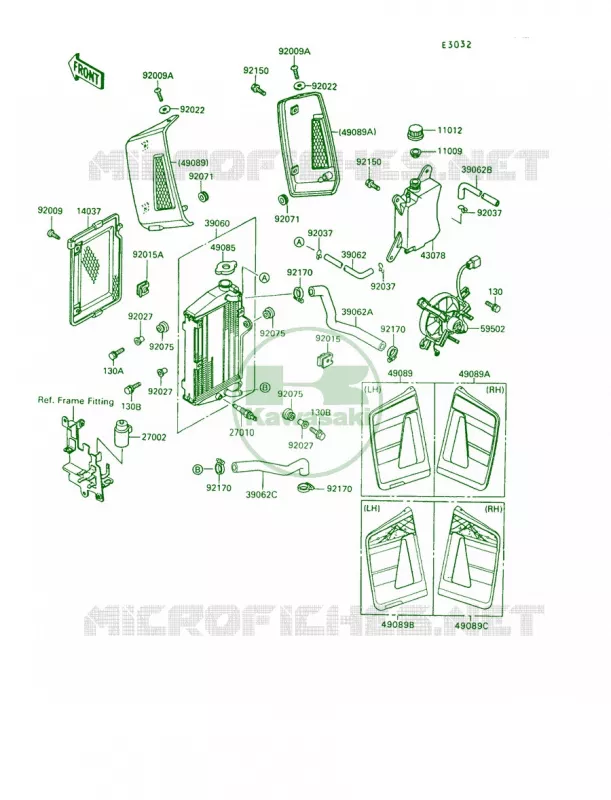 Radiator Kawasaki MOTOS 650 1993 KLR650  KL650-A7