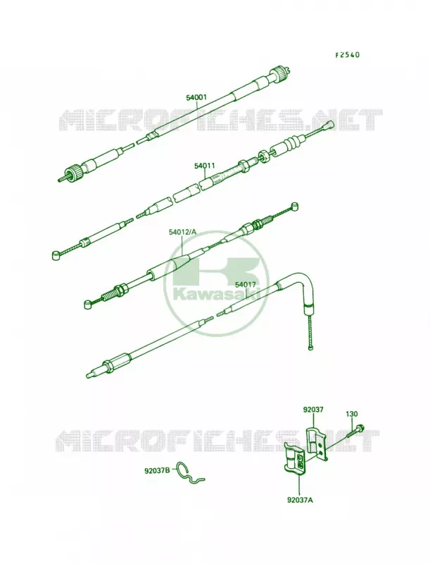 Cable Kawasaki MOTOS 250 1992 KLR250  KL250-D9