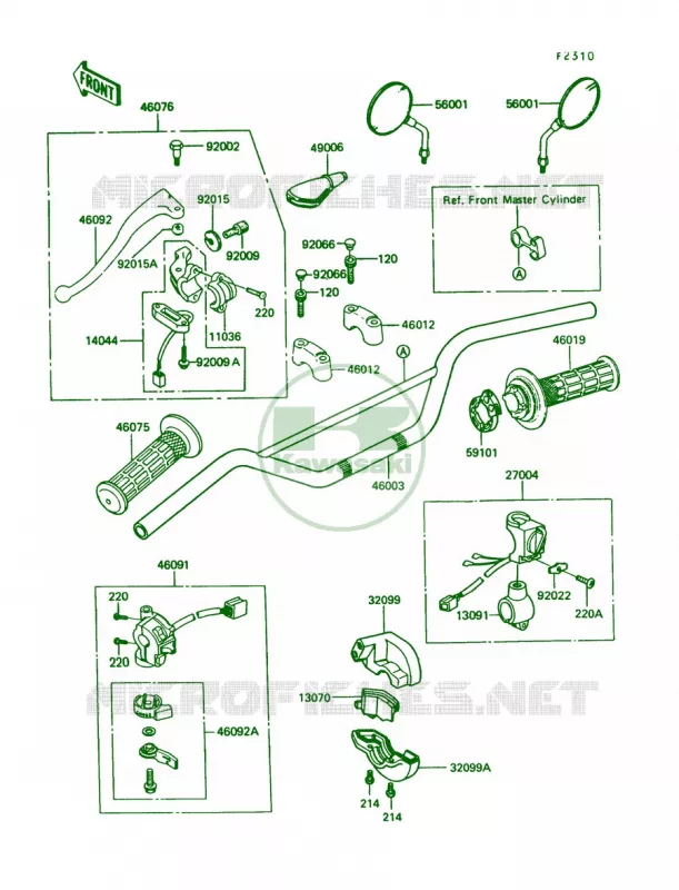 Handlebar Kawasaki MOTOS 250 1992 KLR250  KL250-D9