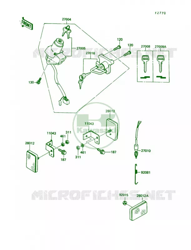 Ignition SwitchKL250-D7 Kawasaki MOTOS 250 1992 KLR250  KL250-D9
