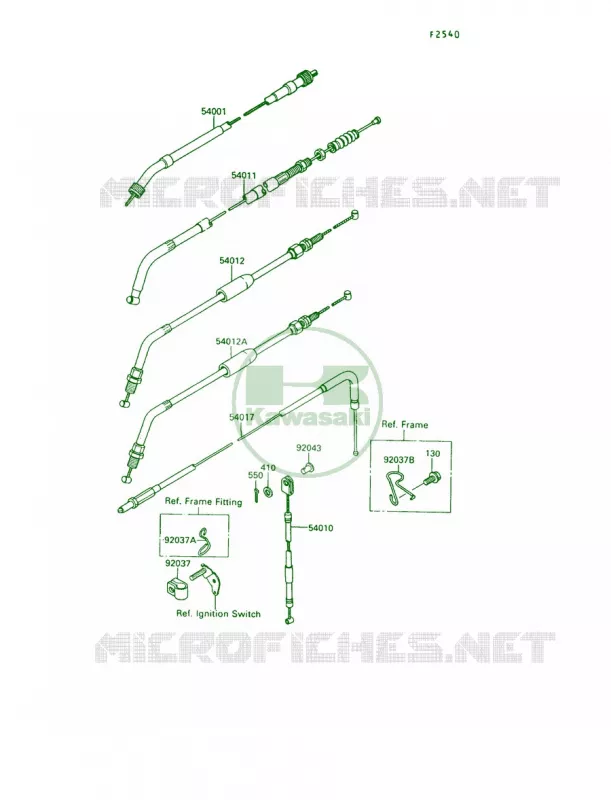 Cables Kawasaki MOTOS 650 1992 KLR650  KL650-A6