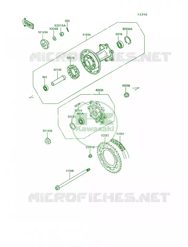 Rear Hub Kawasaki MOTOS 650 1992 KLR650  KL650-A6