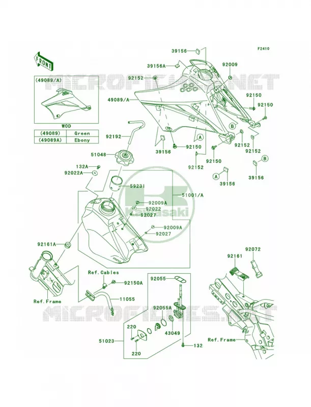 Fuel Tank Kawasaki MOTOS 110 2010 KLX110L  KLX110DAF