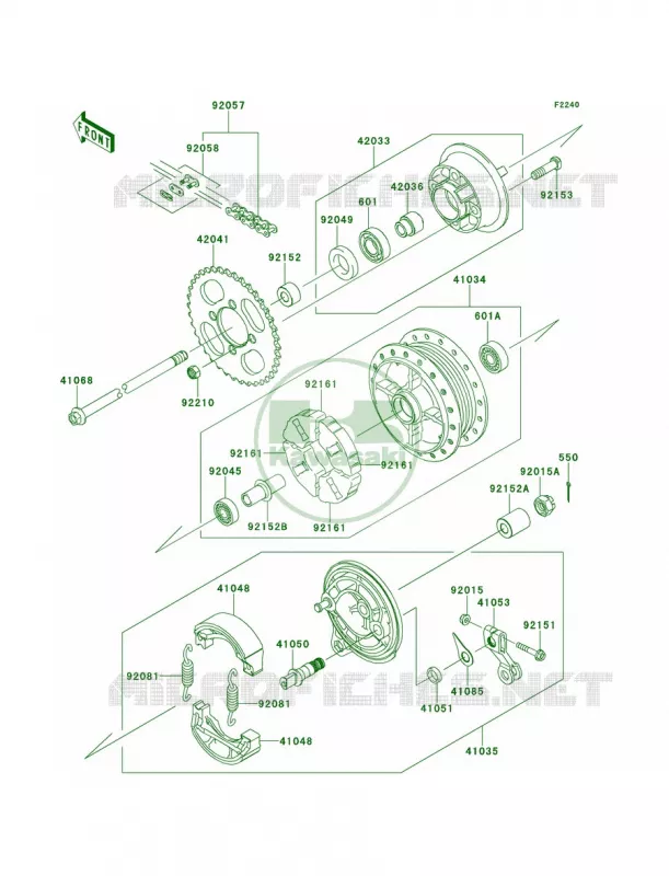 Rear Hub Kawasaki MOTOS 110 2010 KLX110L  KLX110DAF