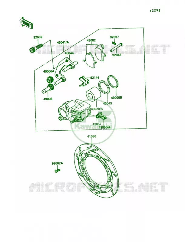Front Caliper Kawasaki MOTOS 650 1991 KLR650  KL650-A5