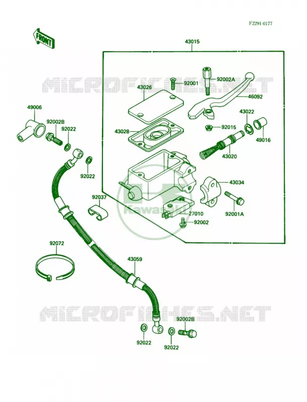 Front Master Cylinder Kawasaki MOTOS 650 1991 KLR650  KL650-A5
