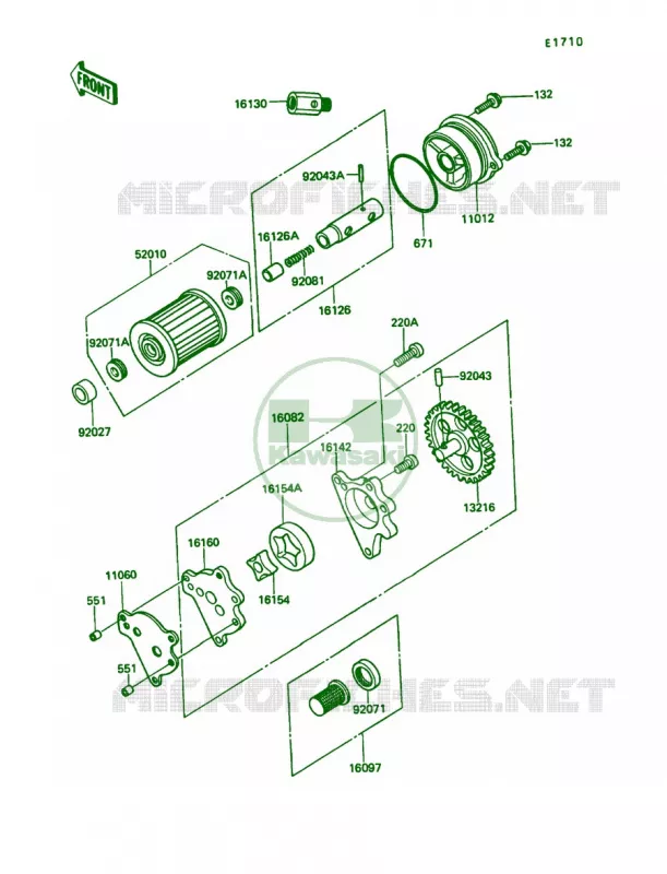 Oil Pump Kawasaki MOTOS 650 1991 KLR650  KL650-A5