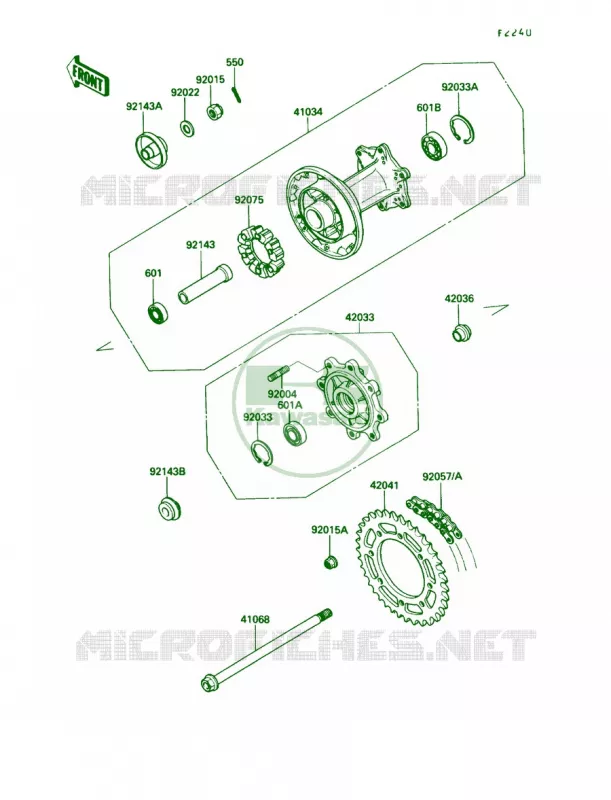 Rear Hub Kawasaki MOTOS 650 1991 KLR650  KL650-A5