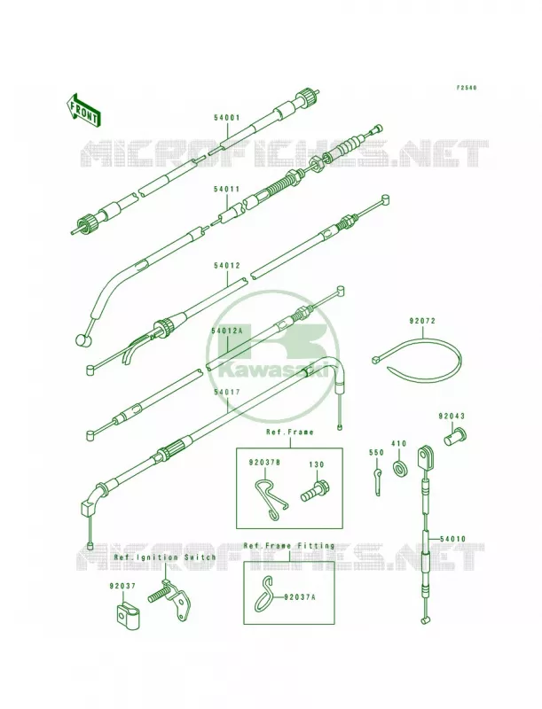 Cable Kawasaki MOTOS 650 1991 Tengai  KL650-B3
