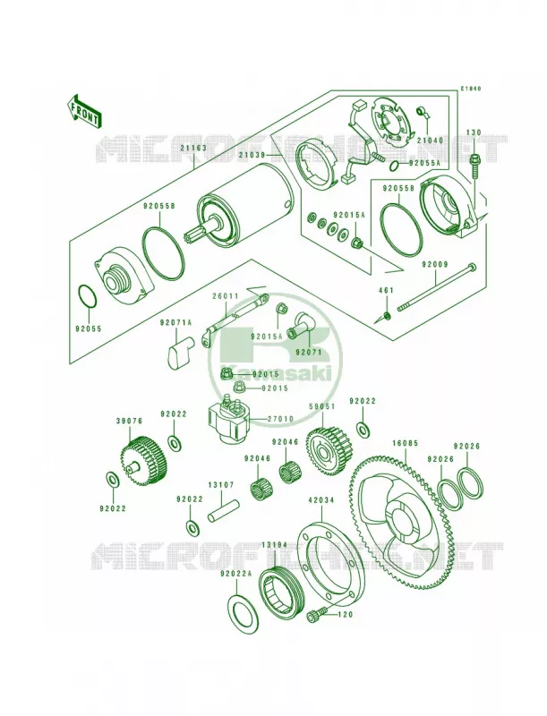 Starter Motor Kawasaki MOTOS 650 1991 Tengai  KL650-B3