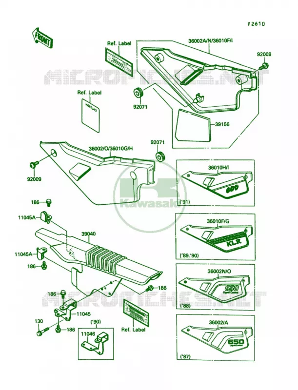 Side CoverChain Case Kawasaki MOTOS 650 1990 KLR650  KL650-A4