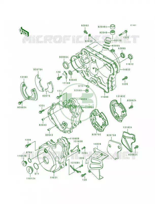 Engine Cover Kawasaki MOTOS 650 1990 Tengai  KL650-B2