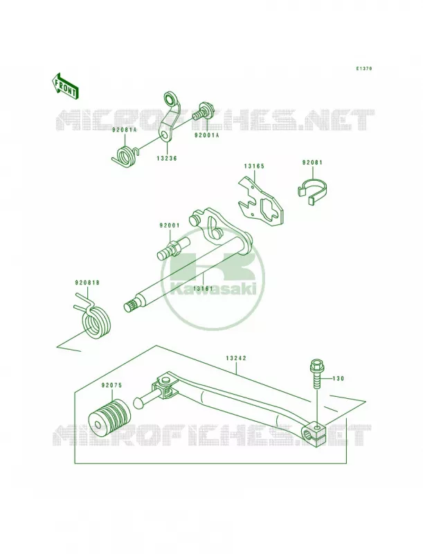 Gear Change Mechanism Kawasaki MOTOS 650 1990 Tengai  KL650-B2