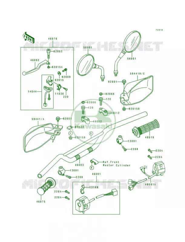 Handlebar Kawasaki MOTOS 650 1990 Tengai  KL650-B2
