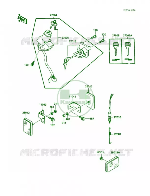 Ignition Switch Kawasaki MOTOS 250 1989 KLR250  KL250-D6