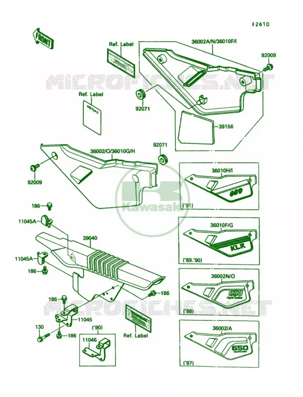 Side CoverChain Case Kawasaki MOTOS 650 1989 KLR650  KL650-A3