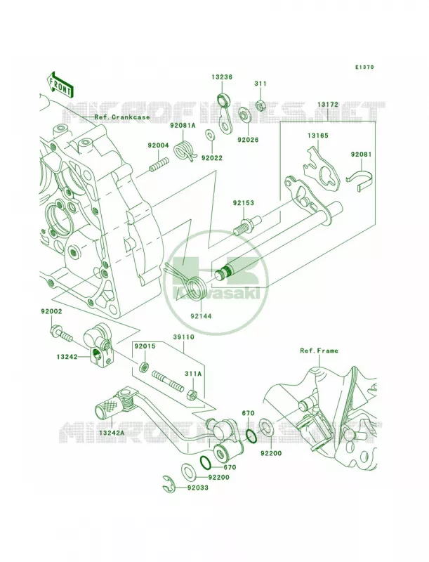 Gear Change Mechanism Kawasaki MOTOS 140 2010 KLX140  KLX140AAF
