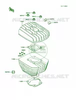 Cylinder HeadCylinder pour Kawasaki KE100 1988