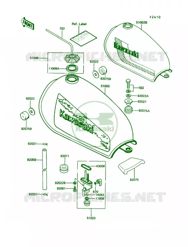 Fuel Tank Kawasaki MOTOS 100 1987 KE100  KE100-B6