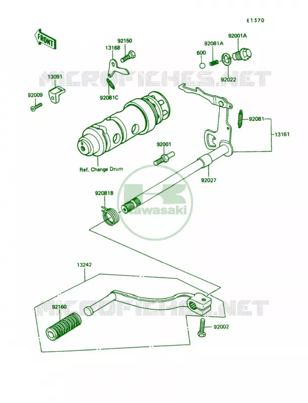 Gear Change Mechanism Kawasaki MOTOS 100 1987 KE100  KE100-B6