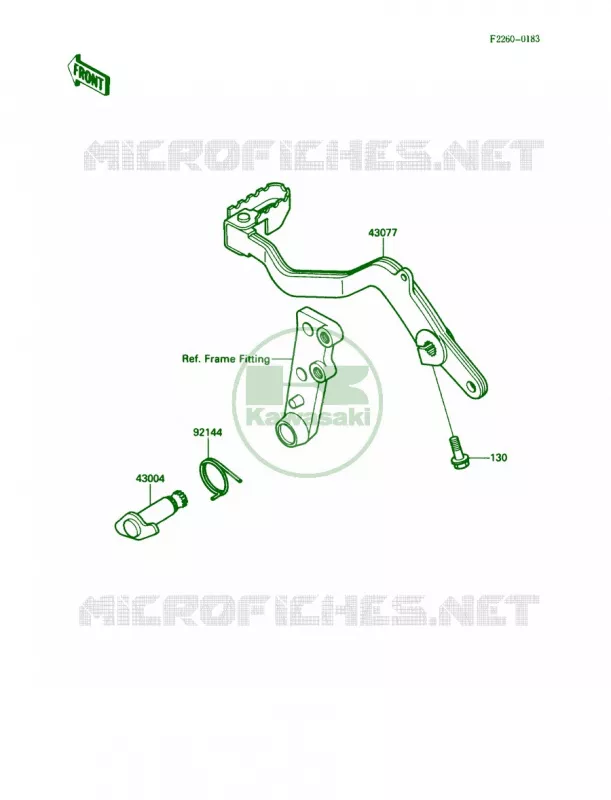 Brake Pedal Kawasaki MOTOS 650 1987 KLR650  KL650-A1