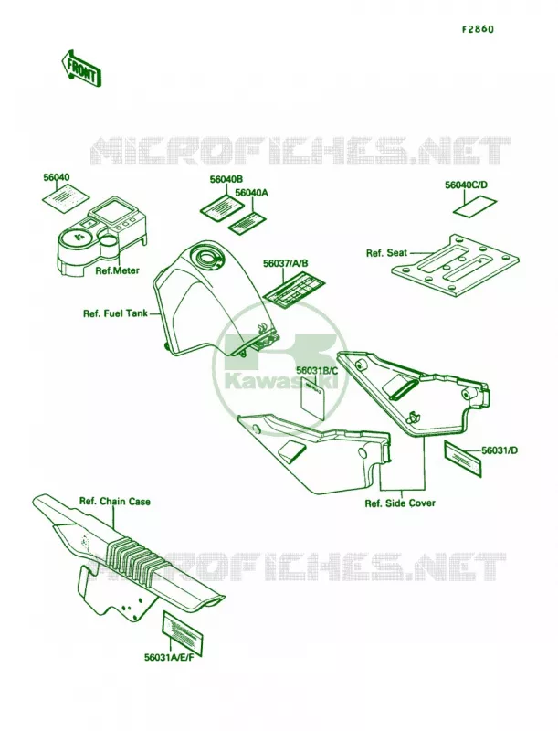 Label Kawasaki MOTOS 650 1987 KLR650  KL650-A1