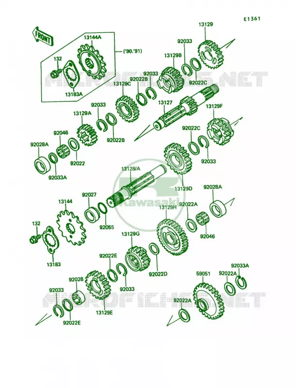 Transmission Kawasaki MOTOS 650 1987 KLR650  KL650-A1