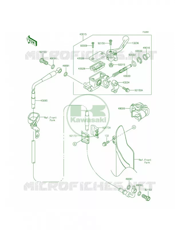 Front Master Cylinder Kawasaki MOTOS 100 2015 KX100  KX100FFF
