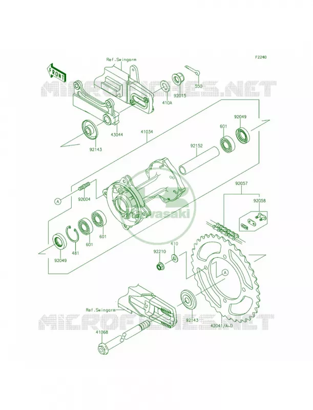 Rear Hub Kawasaki MOTOS 100 2015 KX100  KX100FFF