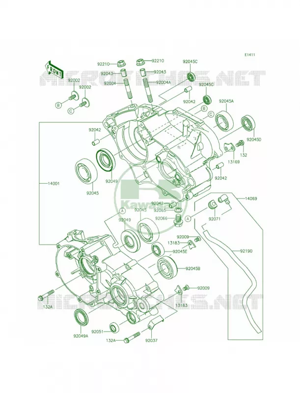Crankcase Kawasaki MOTOS 85 2015 KX85  KX85CFF