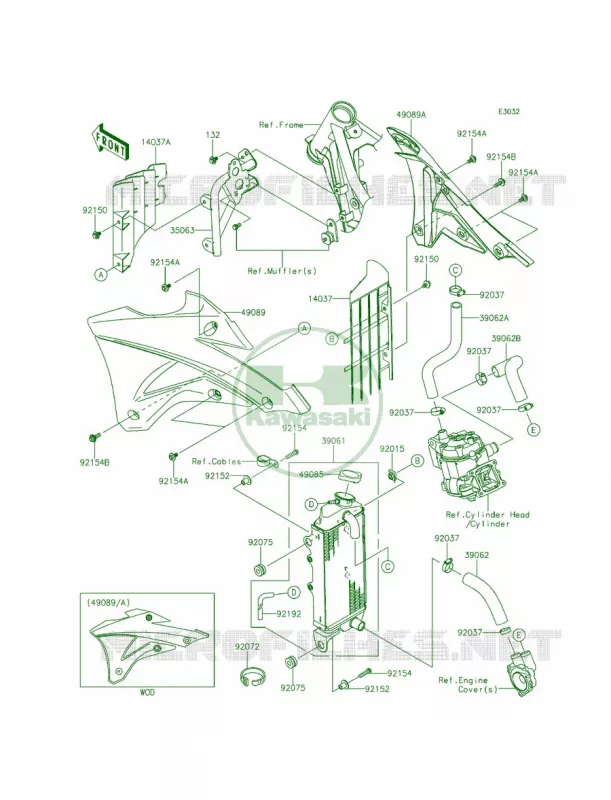 Radiator Kawasaki MOTOS 85 2015 KX85  KX85CFF