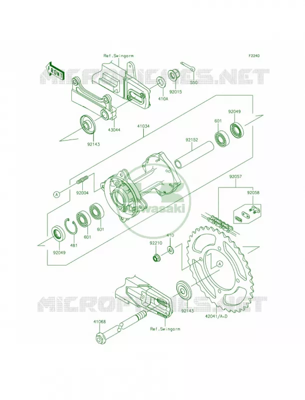 Rear Hub Kawasaki MOTOS 85 2015 KX85  KX85CFF