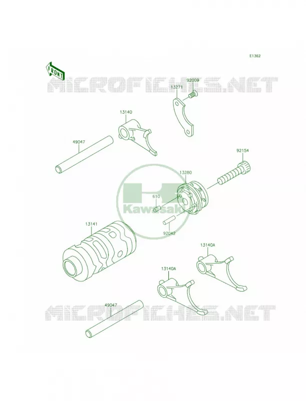 Gear Change DrumShift Forks Kawasaki MOTOS 65 2015 KX65   KX65AFF