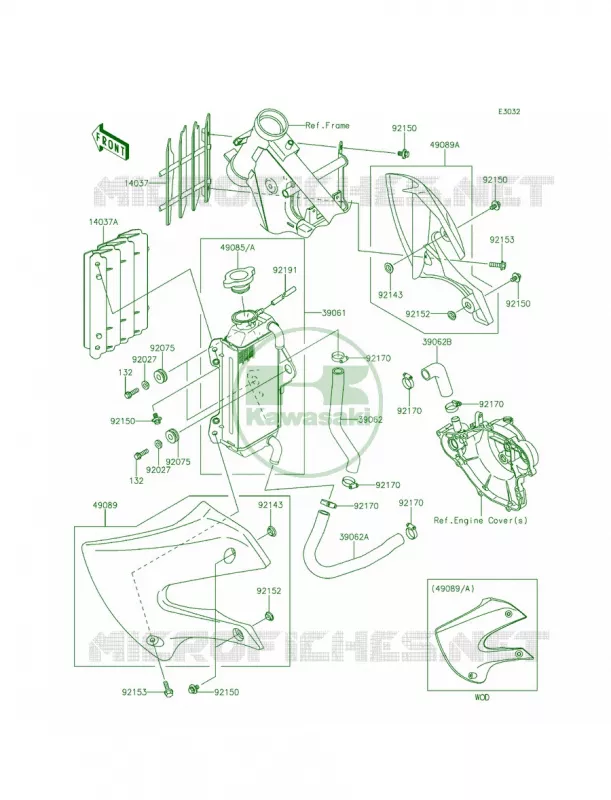 Radiator Kawasaki MOTOS 65 2015 KX65   KX65AFF