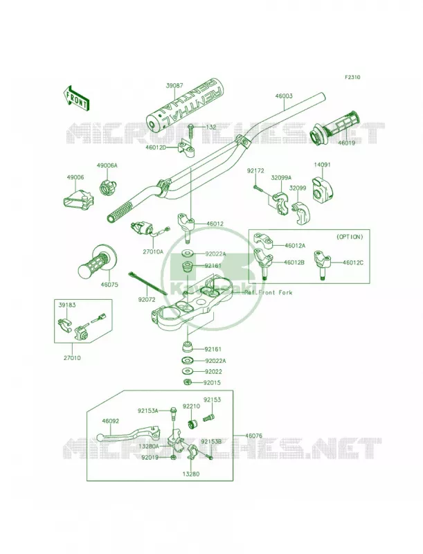 Handlebar Kawasaki MOTOS 250 2015 KX250F  KX250ZFF